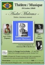 Concert le 9 octobre “André Malraux”, au théâtre Le Passage vers les Etoiles à Paris