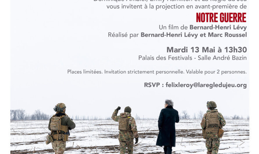 Avant-première – “Notre Guerre” de Bernard-Henri Lévy